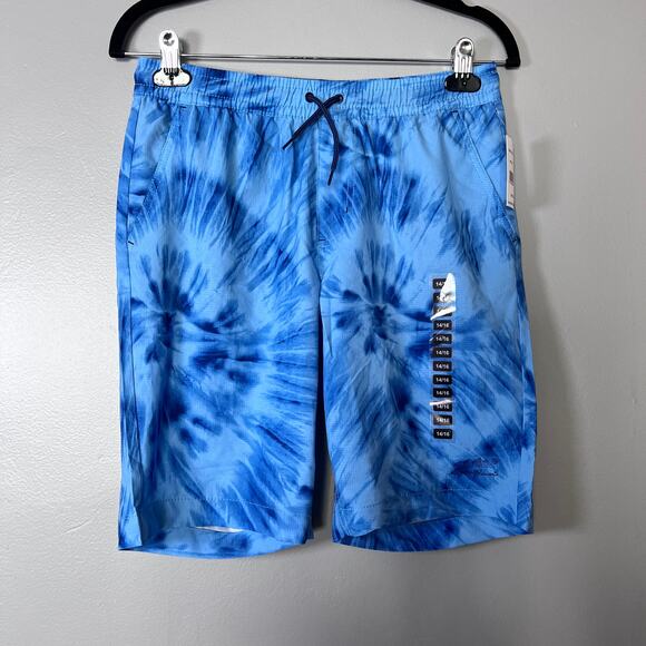 Eddie Bauer Boys Swim Shorts XL 14/16 Blue Tie Dye & Navy 2 Pack NWT board short - Picture 6 of 10